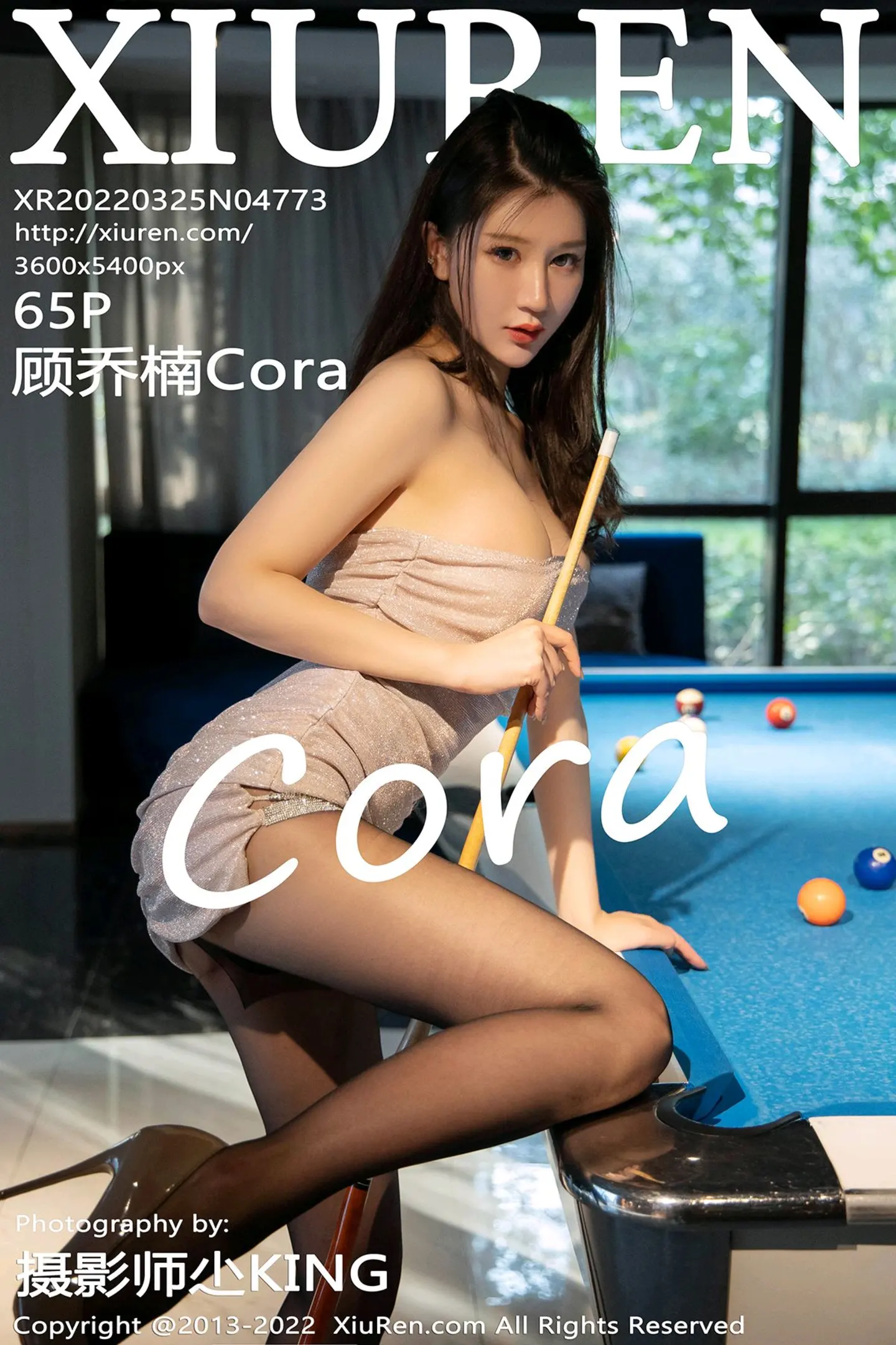[XiuRen秀人网]No.4773_模特顾乔楠Cora桌球场景露肩连衣裙配无内黑丝秀翘臀诱惑写真65P-秀人网 - XiuRen.Space